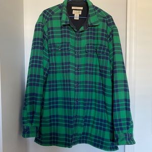 Ll Bean Fleece lined flannel button down shirt